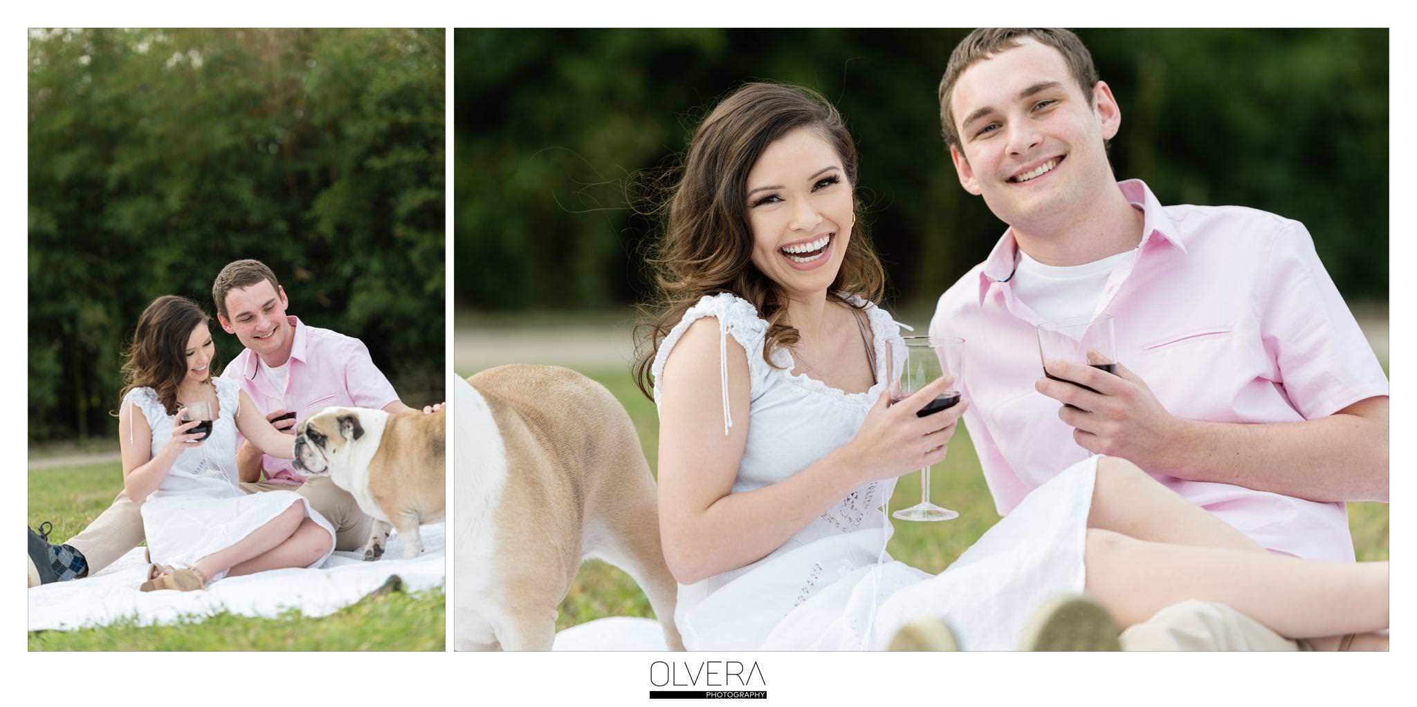 Picnic Engagement-photos-with-dog_San Antonio Wedding Photographer