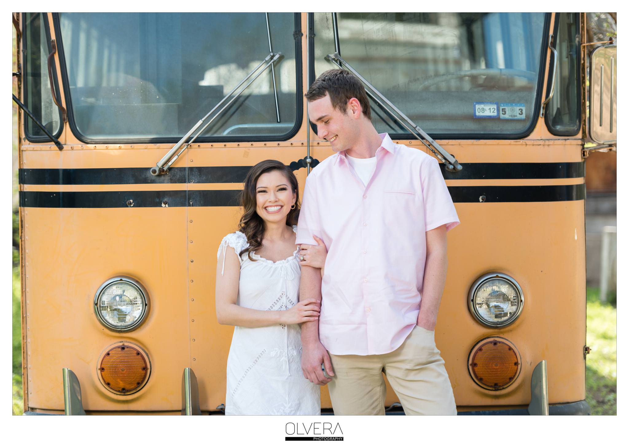 Romantic Schoolbus Engagement Photos_San Antonio Wedding Photographer 1