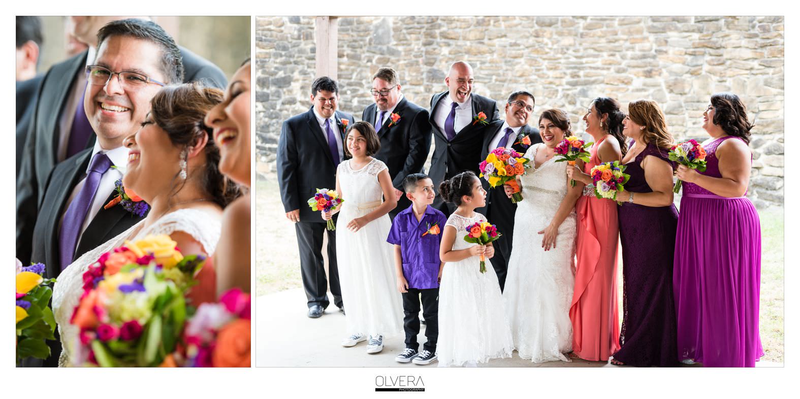 Fiesta inspired bridal party at Mission San Jose, San Antonio, TX.