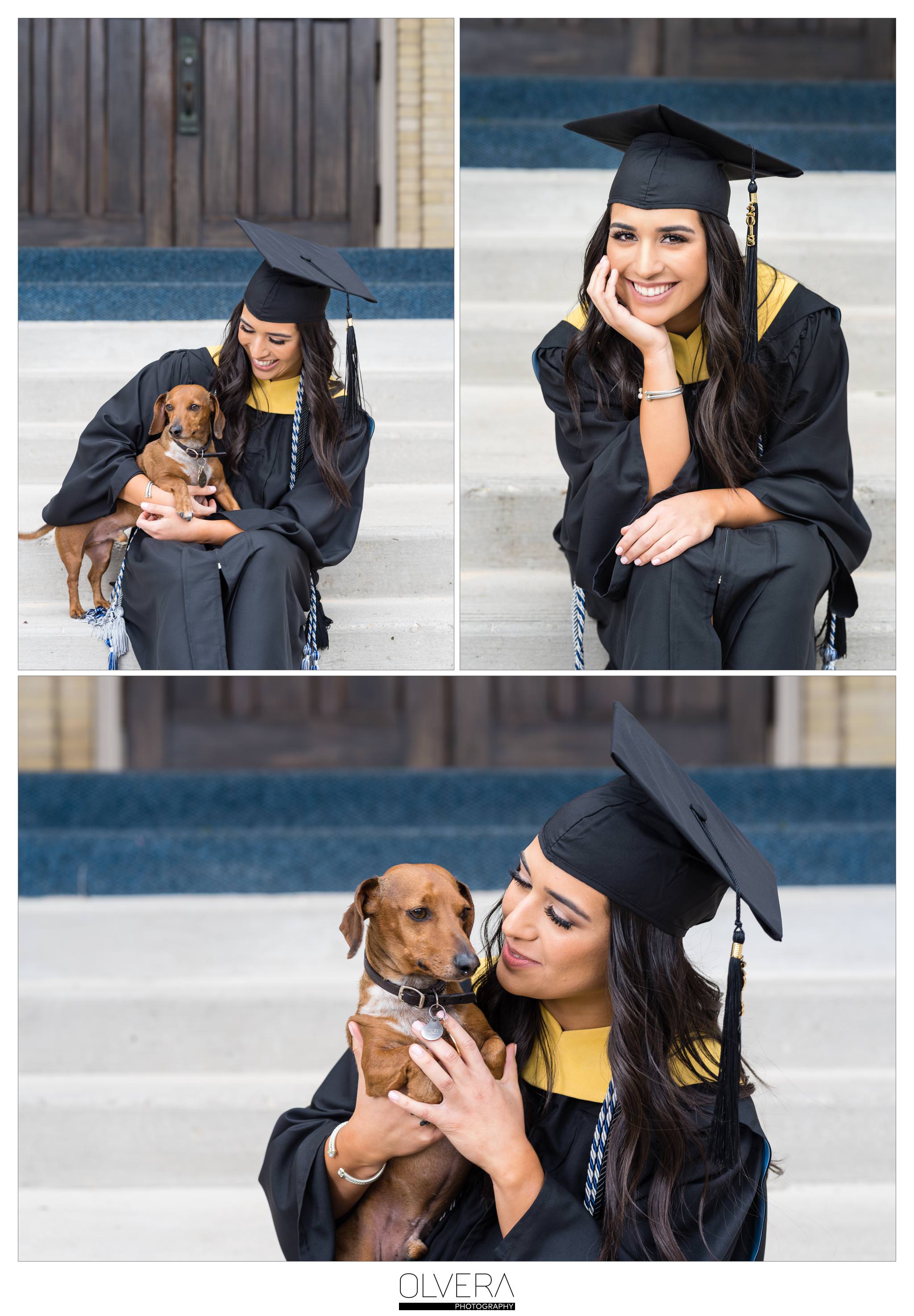 Our Lady of the Lake University_Senior Portraits with dog_San Antonio-tx