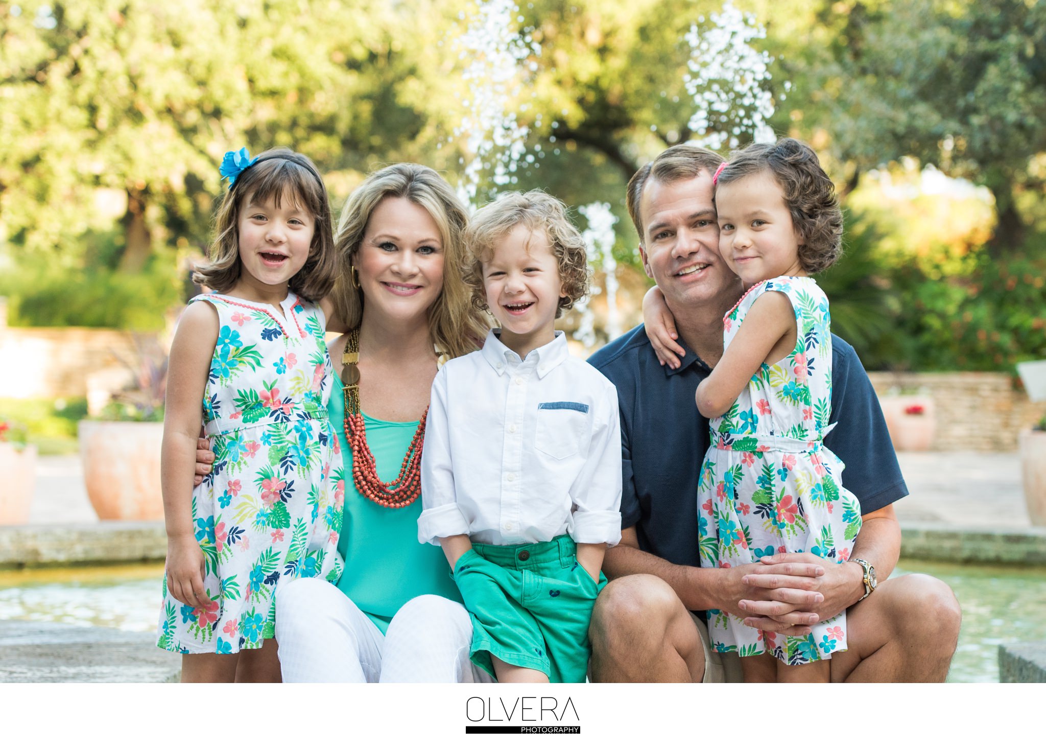 Family Portraits at The San Antonio Botanical Gardens with adorable triplets